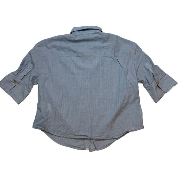 J.Crew Blue Voile Cropped Button-Up Shirt Size 6 NWT Lightweight - Picture 3 of 5